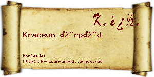 Kracsun Árpád névjegykártya